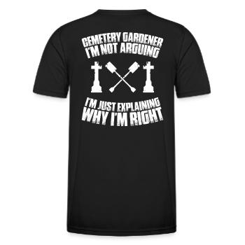 Friedhofsgärtner Jardinier du cimetière Friedhof - T-shirt sport Homme - noir - Dos - AI Model Male 178 dark (178cm)