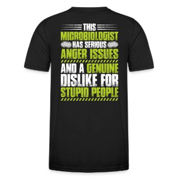 Mikrobiologie Mikrobiologe Biologie Biologe - Männer Funktions-T-Shirt - Schwarz - Hinten - AI Model Male 178 dark (178cm)