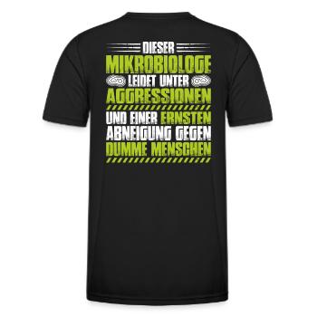 Mikrobiologie Mikrobiologe Biologie Biologe - Männer Funktions-T-Shirt - Schwarz - Hinten - AI Model Male 178 dark (178cm)