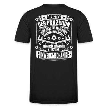 Feinwerkmechaniker Precision Machinist - Männer Funktions-T-Shirt - Schwarz - Hinten - AI Model Male 178 dark (178cm)