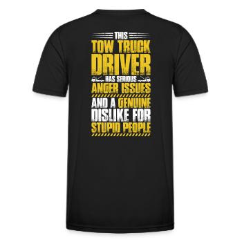 Abschlepper Abschleppdienst Tow Truck Driver - Männer Funktions-T-Shirt - Schwarz - Hinten - AI Model Male 178 dark (178cm)