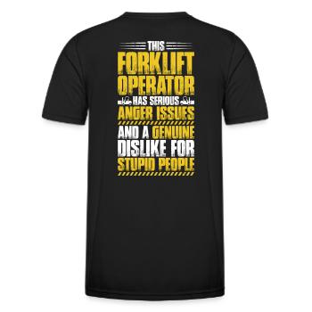 Staplerfahrer Gabelstaplerfahrer Forklift Operator - Männer Funktions-T-Shirt - Schwarz - Hinten - AI Model Male 178 dark (178cm)