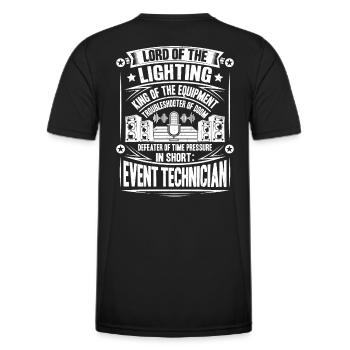 Veranstaltungstechniker Event Technician - Men's Functional T-Shirt - black - Back - AI Model Male 178 dark (178cm)