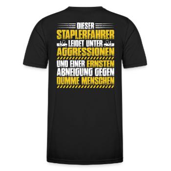 Staplerfahrer Gabelstaplerfahrer Forklift Operator - Männer Funktions-T-Shirt - Schwarz - Hinten - AI Model Male 178 dark (178cm)