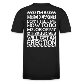 Maître Maçonnerie Maçonnerie Maçon Maçon - T-shirt sport Homme - noir - Dos - AI Model Male 178 dark (178cm)