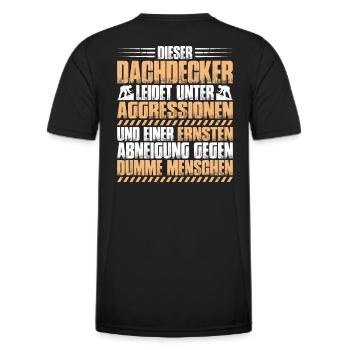 Dachdecker Dachdeckerei Dachdecken Roofer Roofing - Männer Funktions-T-Shirt - Schwarz - Hinten - AI Model Male 178 dark (178cm)