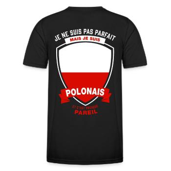 Polonais Parfait - T-shirt sport Homme - noir - Dos - AI Model Male 178 dark (178cm)