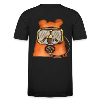 Der Blubberbär - Männer Funktions-T-Shirt - Schwarz - Hinten - AI Model Male 178 dark (178cm)