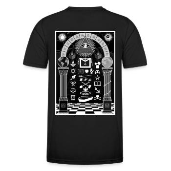 Zeichenbrett Schwarz - Männer Funktions-T-Shirt - Schwarz - Hinten - AI Model Male 178 dark (178cm)