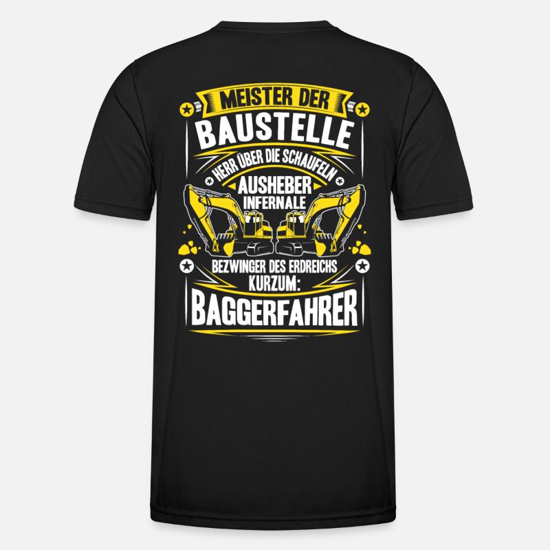 Baggerfahrer Baggerführer Baugeräteführer Bagger - Männer Funktions-T-Shirt - Schwarz