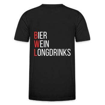 Ich studiere BWL - Männer Funktions-T-Shirt - Schwarz - Hinten - AI Model Male 178 dark (178cm)