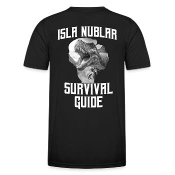 Isla Nublar - Guide de survie - T-shirt sport Homme - noir - Dos - AI Model Male 178 dark (178cm)