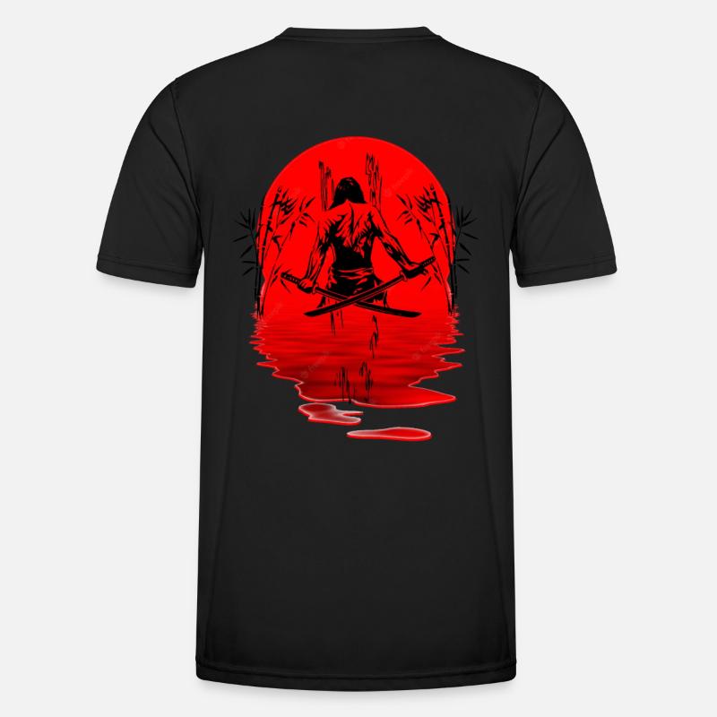Samurai Krieger Ninja Japan Sonne Männer Funktions-T-Shirt