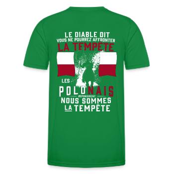 Tempête Polonais - T-shirt sport Homme - vert - Dos - AI Model Male 178 dark (178cm)
