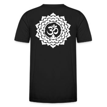 spiritual vibrations Flower of Life - Men's Functional T-Shirt - black - Back - AI Model Male 178 dark (178cm)