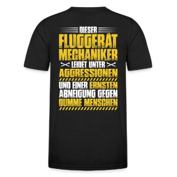 Fluggerätmechaniker Flugzeugmechaniker - Männer Funktions-T-Shirt - Schwarz - Hinten - AI Model Male 178 dark (178cm)