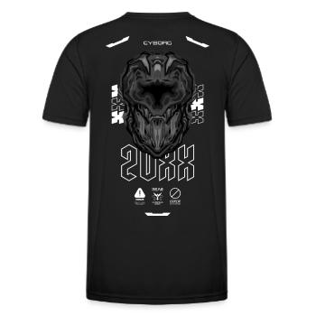 Cyborg 20XX - T-shirt sport Homme - noir - Dos - AI Model Male 178 dark (178cm)