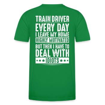 Triebfahrzeugführer Lokführer Lokomotivführer - Männer Funktions-T-Shirt - Kelly Green - Hinten - AI Model Male 178 dark (178cm)