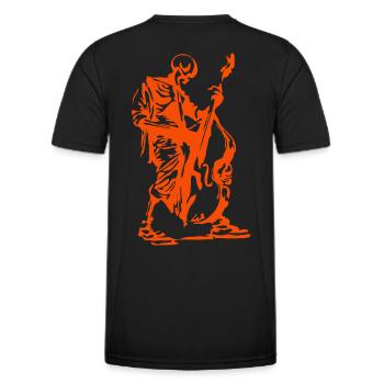 Contrabass Orangeman - Männer Funktions-T-Shirt - Schwarz - Hinten - AI Model Male 178 dark (178cm)
