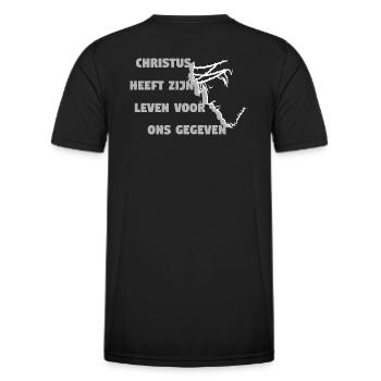 Christ died for us Dutch - Men's Functional T-Shirt - black - Back - AI Model Male 178 dark (178cm)