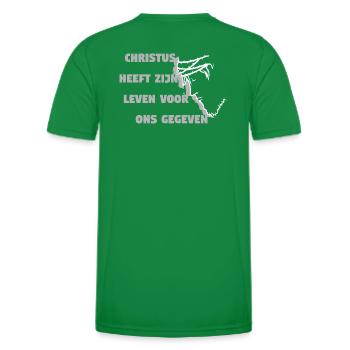 Christus ist für uns Holländer gestorben - Männer Funktions-T-Shirt - Kelly Green - Hinten - AI Model Male 178 dark (178cm)