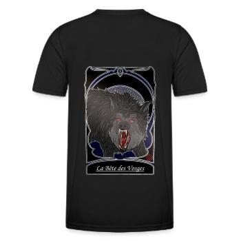 La Bete des Vosges - folklore Vosges - Men's Functional T-Shirt - black - Back - AI Model Male 178 dark (178cm)