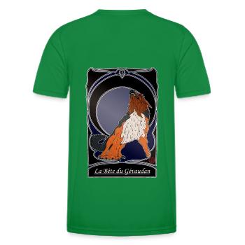 La Bete du Gevaudan - folklore Lozere Ardeche - T-shirt sport Homme - vert - Dos - AI Model Male 178 dark (178cm)