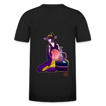 Bijinga Futuristic woman and shisha - Men's Functional T-Shirt - black - Back - AI Model Male 178 dark (178cm)