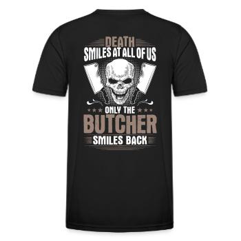 Fleischer Metzger Butcher Fleischerei Metzgerei - Männer Funktions-T-Shirt - Schwarz - Hinten - AI Model Male 178 dark (178cm)