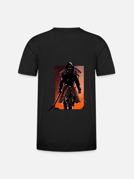 Samurai Hannya im Kapuzenpullover - Männer Funktions-T-Shirt - Schwarz