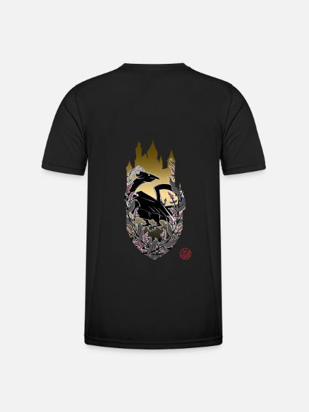 Medieval Dragon & Eltz Castle - Men's Functional T-Shirt - black