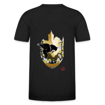 Medieval Griffin and Bran Castle - Men's Functional T-Shirt - black - Back - AI Model Male 178 dark (178cm)
