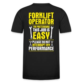 Staplerfahrer Gabelstaplerfahrer Forklift Operator - Männer Funktions-T-Shirt - Schwarz - Hinten - AI Model Male 178 dark (178cm)
