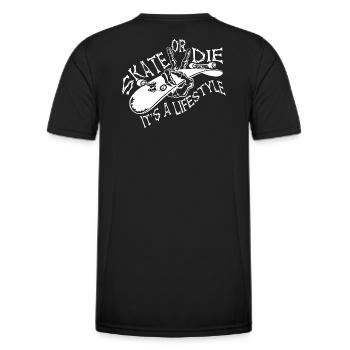 skate or die Skateboard Fans - Männer Funktions-T-Shirt - Schwarz - Hinten - AI Model Male 178 dark (178cm)