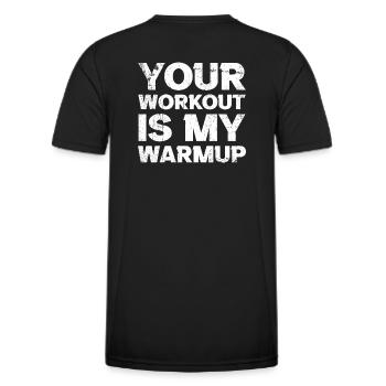 Gym Fitness Workout Warmup Fitnessstudio - Men's Functional T-Shirt - black - Back - AI Model Male 178 dark (178cm)