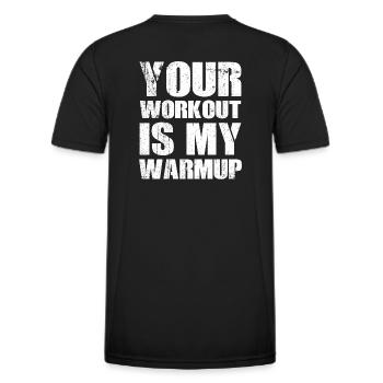 Gym Fitness Workout Warmup Fitnessstudio - Men's Functional T-Shirt - black - Back - AI Model Male 178 dark (178cm)