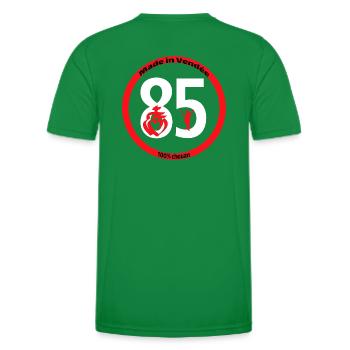 85 , Made in vendée, 100% chouan - T-shirt sport Homme - vert - Dos - AI Model Male 178 dark (178cm)