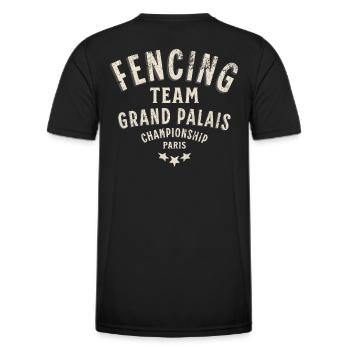 Fencing team Grand Palais Paris - T-shirt sport Homme - noir - Dos - AI Model Male 178 dark (178cm)