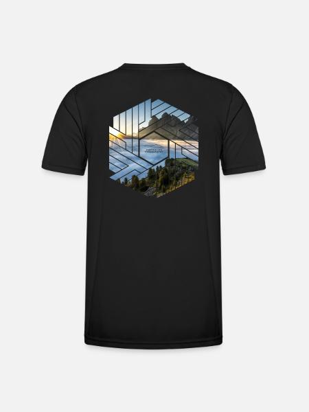 Dolomites mountain landscape graphic design - Men's Functional T-Shirt - black