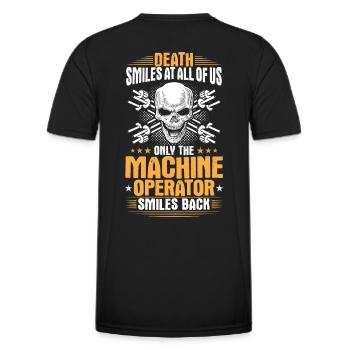 Machine Operator Plant Operator Machine Operator - Men's Functional T-Shirt - black - Back - AI Model Male 178 dark (178cm)