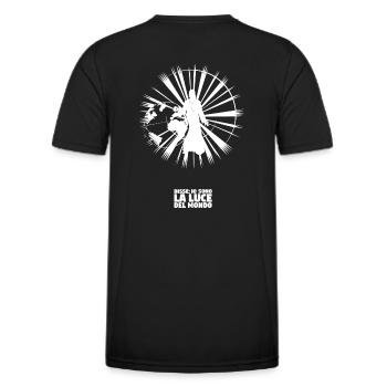 Licht der Welt - Italienisch - Männer Funktions-T-Shirt - Schwarz - Hinten - AI Model Male 178 dark (178cm)