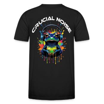 CRUCIAL NOISE FROG - Men's Functional T-Shirt - black - Back - AI Model Male 178 dark (178cm)