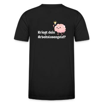 Unemployment benefit recipient brain - Men's Functional T-Shirt - black - Back - AI Model Male 178 dark (178cm)