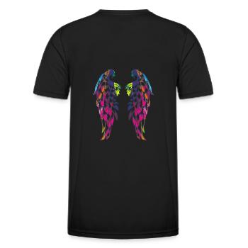 des ailes couleur - T-shirt sport Homme - noir - Dos - AI Model Male 178 dark (178cm)
