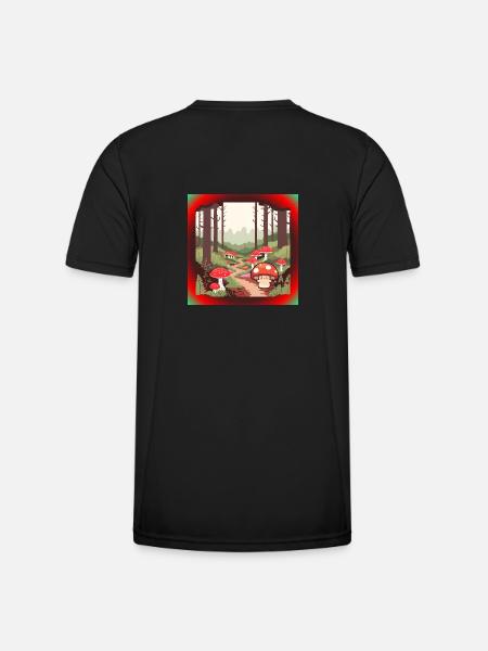Mushrooms in the forest - Men's Functional T-Shirt - black