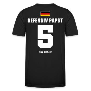 Deutschland Fussball Abwehr Fußball - Männer Funktions-T-Shirt - Schwarz - Hinten - AI Model Male 178 dark (178cm)