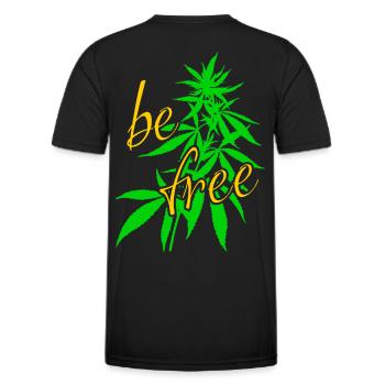 be free Hanf Blätter - Männer Funktions-T-Shirt - Schwarz - Hinten - AI Model Male 178 dark (178cm)