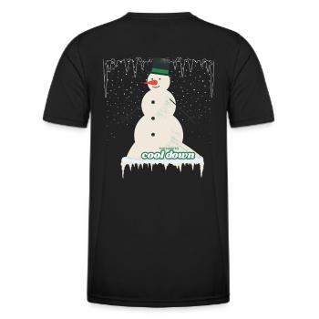 Cooler Winter Schneemann - Männer Funktions-T-Shirt - Schwarz - Hinten - AI Model Male 178 dark (178cm)