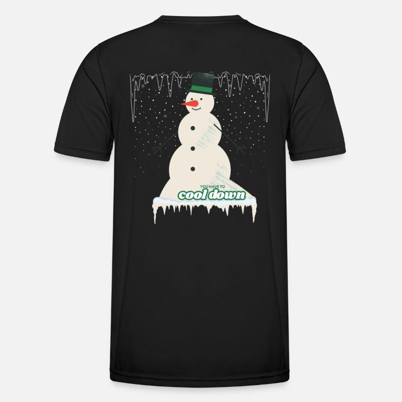 Cooler Winter Schneemann - Männer Funktions-T-Shirt - Schwarz