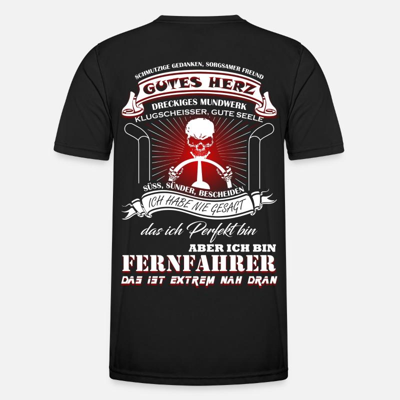 Fernfahrer sind fast Perfekt - Männer Funktions-T-Shirt - Schwarz
